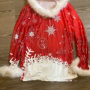 Festive Red and White Christmas Sweater